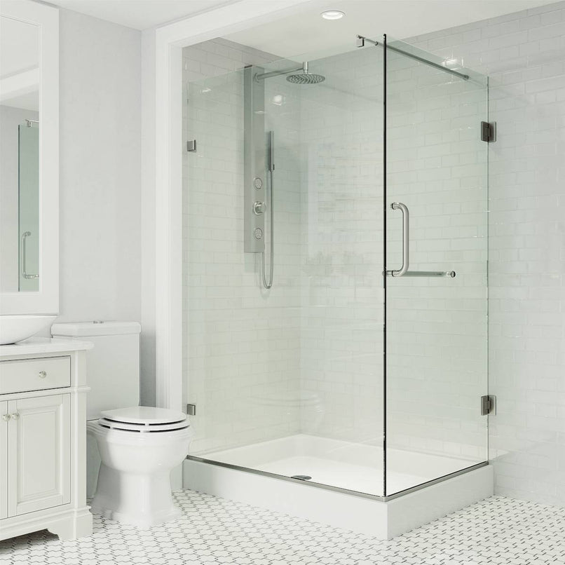 Pacifica 79" High x 36" Wide x 48" Deep Hinged Frameless Shower Enclosure with Clear Glass - image 4