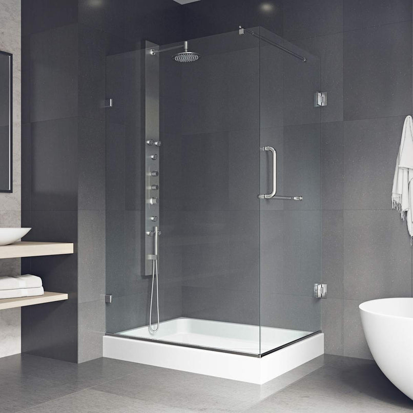 Pacifica 79" High x 36" Wide x 48" Deep Hinged Frameless Shower Enclosure with Clear Glass - image 7