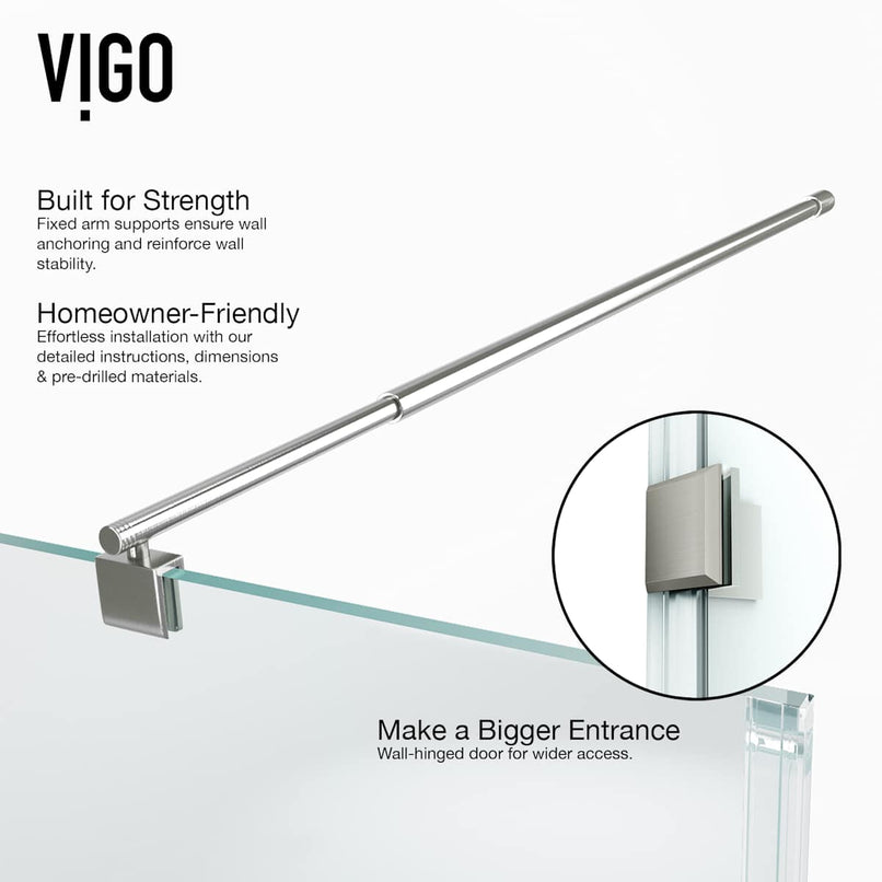 Pacifica 79" High x 36" Wide x 48" Deep Hinged Frameless Shower Enclosure with Clear Glass - image 11