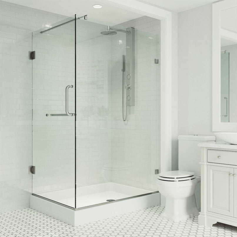 Pacifica 79" High x 36" Wide x 48" Deep Hinged Frameless Shower Enclosure with Clear Glass - image 2