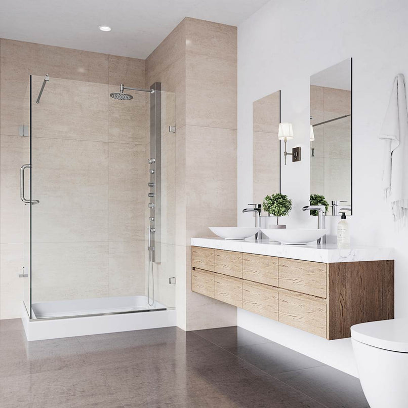 Pacifica 79" High x 36" Wide x 48" Deep Hinged Frameless Shower Enclosure with Clear Glass - image 5