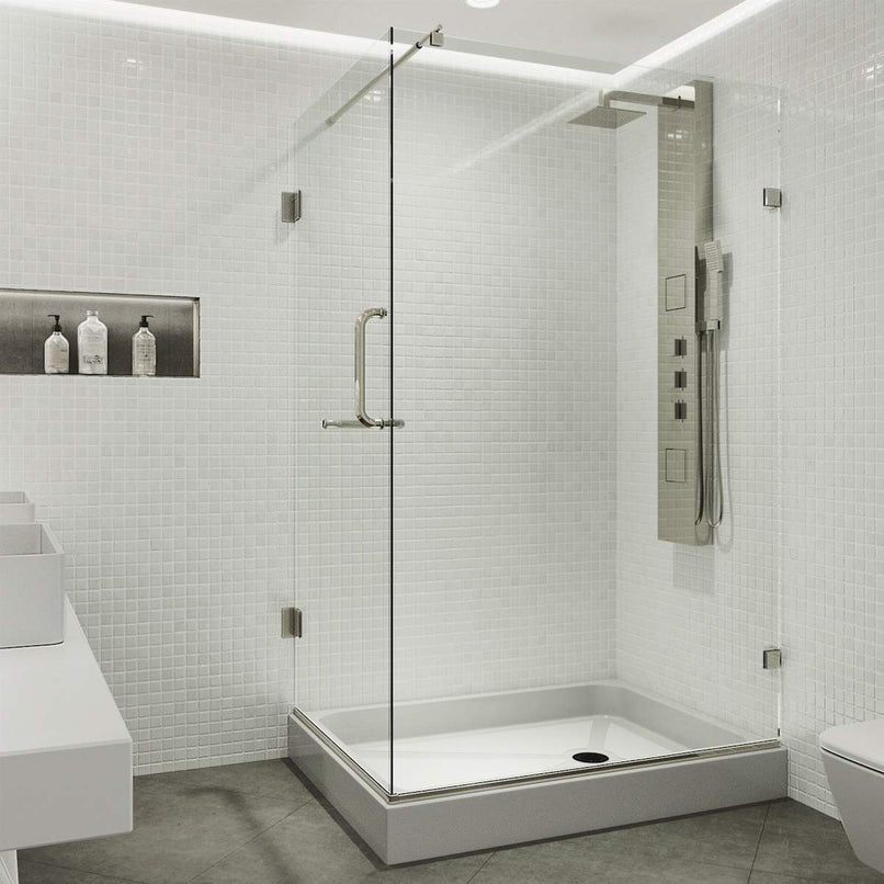 Pacifica 79" High x 36" Wide x 48" Deep Hinged Frameless Shower Enclosure with Clear Glass - image 6