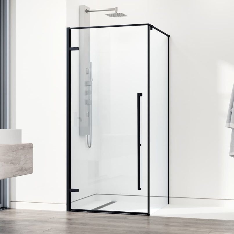 Meridian 76" High x 34" Wide x 34" Deep Hinged Framed Shower Enclosure with Clear Glass - image 2