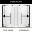 Meridian 76" High x 34" Wide x 34" Deep Hinged Framed Shower Enclosure with Clear Glass - image 4