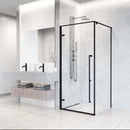 Meridian 76" High x 34" Wide x 34" Deep Hinged Framed Shower Enclosure with Clear Glass - image 9