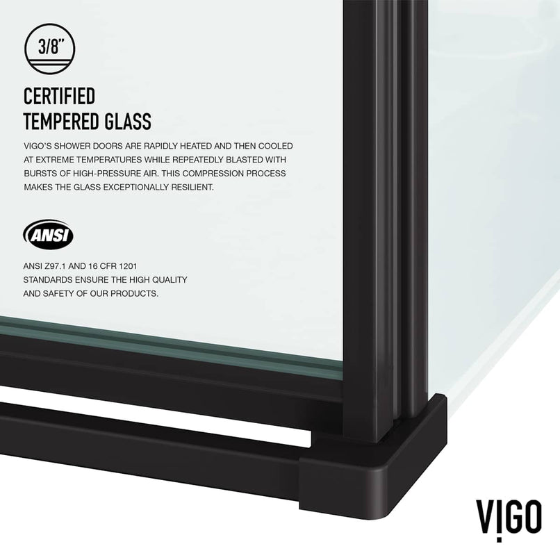 Meridian 76" High x 34" Wide x 34" Deep Hinged Framed Shower Enclosure with Clear Glass - image 11