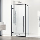 Meridian 76" High x 34" Wide x 34" Deep Hinged Framed Shower Enclosure with Clear Glass - image 1