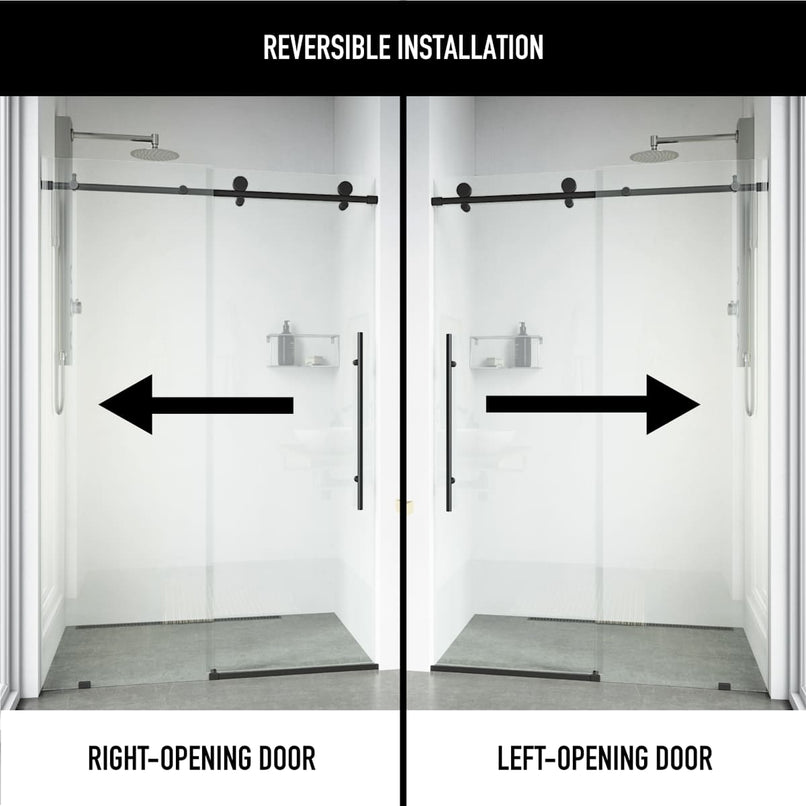 Elan E-Class 76" High x 48" Wide Sliding Frameless Shower Door with Clear Glass - image 4