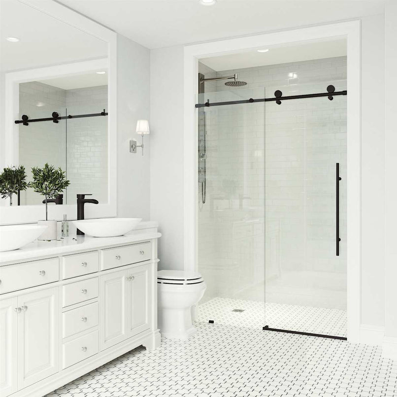 Elan E-Class 76" High x 48" Wide Sliding Frameless Shower Door with Clear Glass - image 7