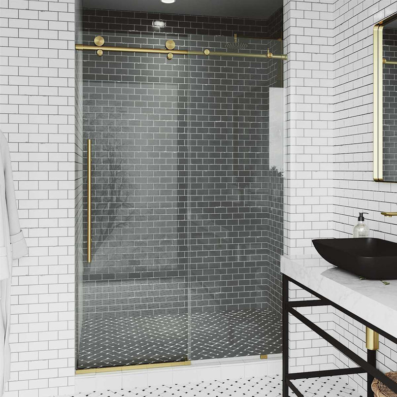 Elan E-Class 76" High x 48" Wide Sliding Frameless Shower Door with Clear Glass - image 16