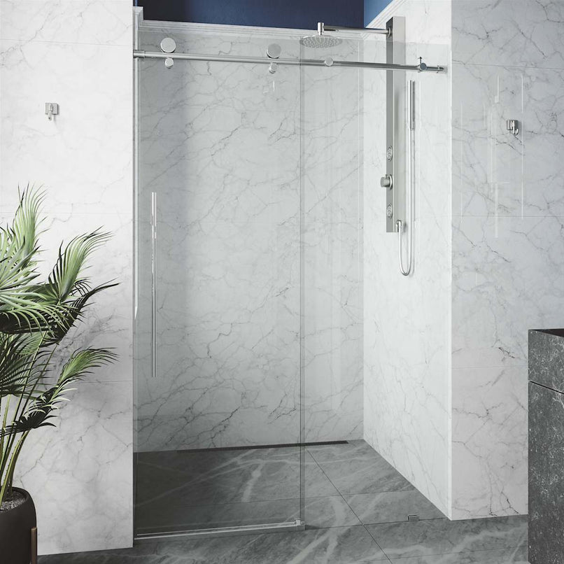 Elan E-Class 76" High x 48" Wide Sliding Frameless Shower Door with Clear Glass - image 28