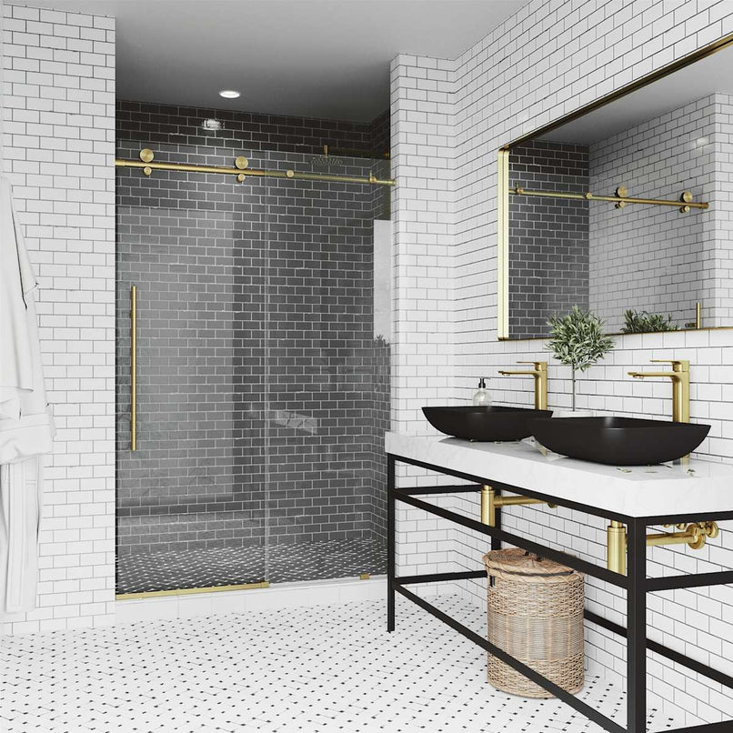 Elan E-Class 76" High x 52" Wide Sliding Frameless Shower Door with Clear Glass - image 25