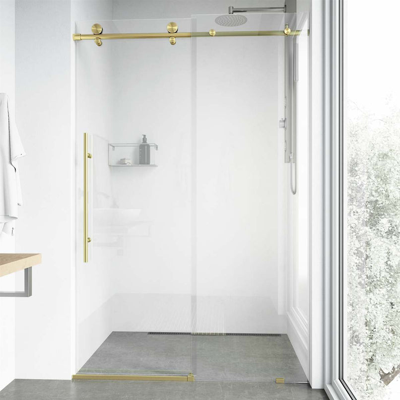 Elan E-Class 76" High x 52" Wide Sliding Frameless Shower Door with Clear Glass - image 26