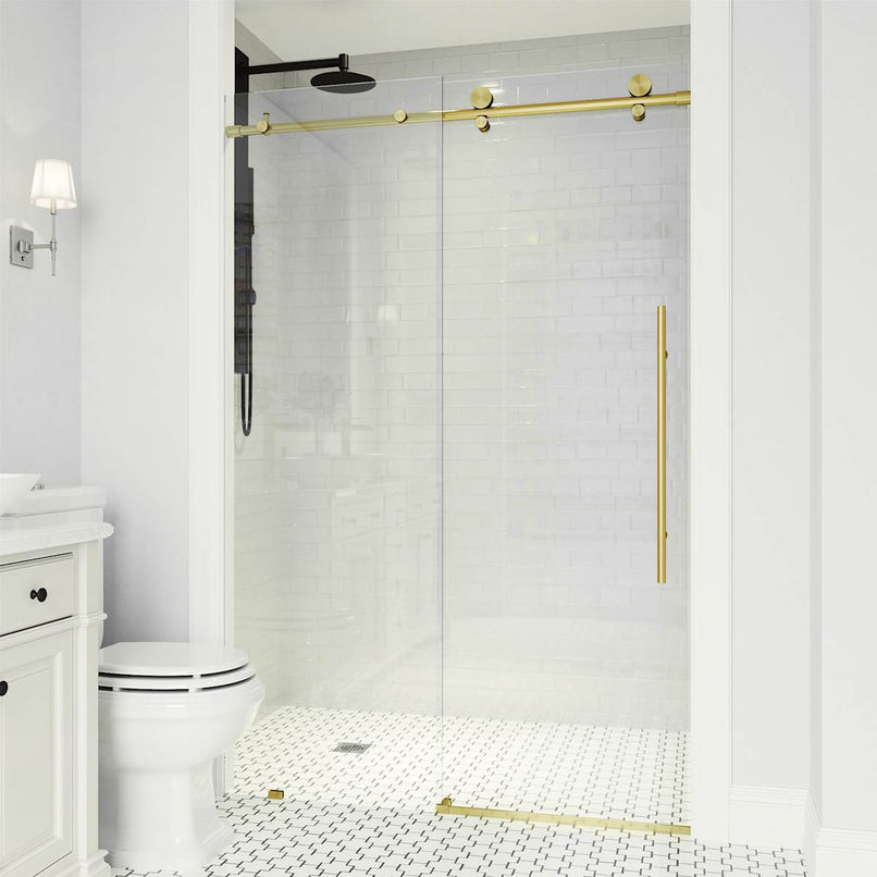 Elan E-Class 76" High x 52" Wide Sliding Frameless Shower Door with Clear Glass - image 28