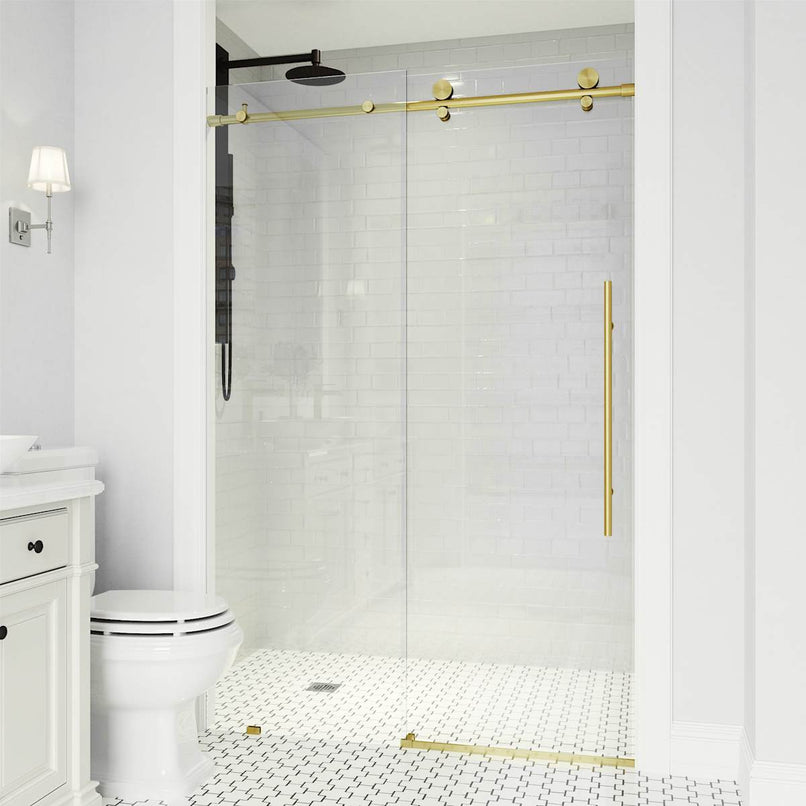 Elan E-Class 76" High x 56" Wide Sliding Frameless Shower Door with Clear Glass - image 2