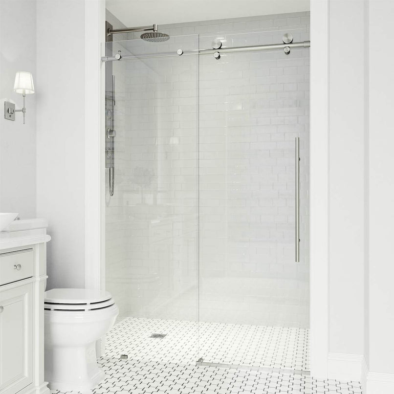 Elan E-Class 76" High x 56" Wide Sliding Frameless Shower Door with Clear Glass - image 18