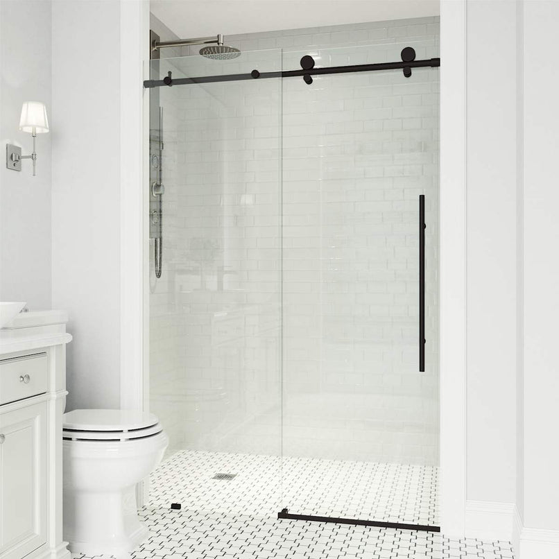 Elan E-Class 76" High x 56" Wide Sliding Frameless Shower Door with Clear Glass - image 22