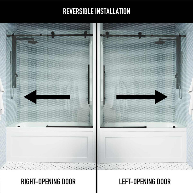 Elan E-Class 66" High x 60" Wide Sliding Frameless Tub Door with Clear Glass - image 4