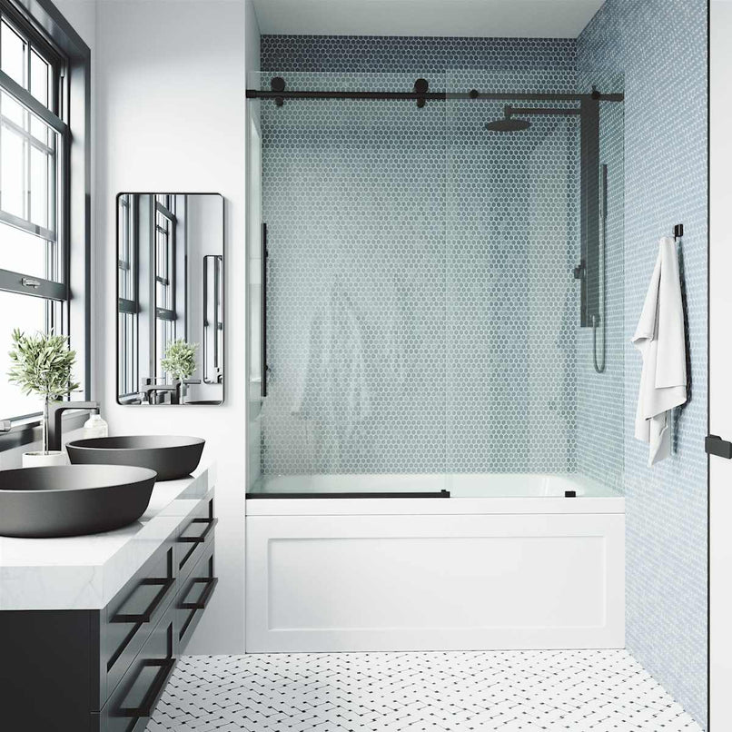 Elan E-Class 66" High x 60" Wide Sliding Frameless Tub Door with Clear Glass - image 5