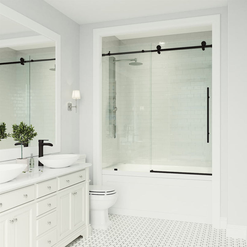Elan E-Class 66" High x 60" Wide Sliding Frameless Tub Door with Clear Glass - image 7