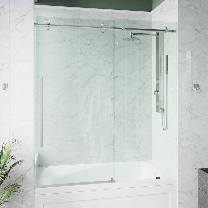 Elan E-Class 66" High x 60" Wide Sliding Frameless Tub Door with Clear Glass - image 12