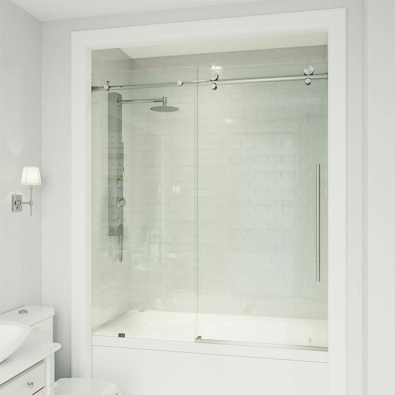 Elan E-Class 66" High x 60" Wide Sliding Frameless Tub Door with Clear Glass - image 14