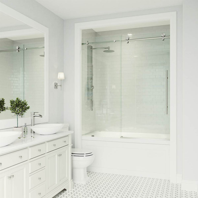 Elan E-Class 66" High x 60" Wide Sliding Frameless Tub Door with Clear Glass - image 15