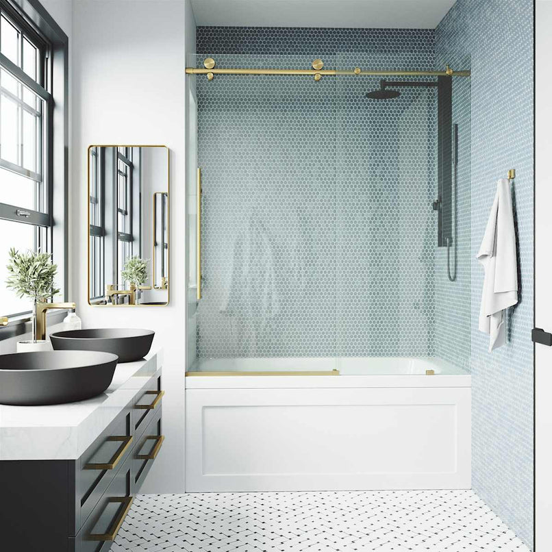 Elan E-Class 66" High x 60" Wide Sliding Frameless Tub Door with Clear Glass - image 17