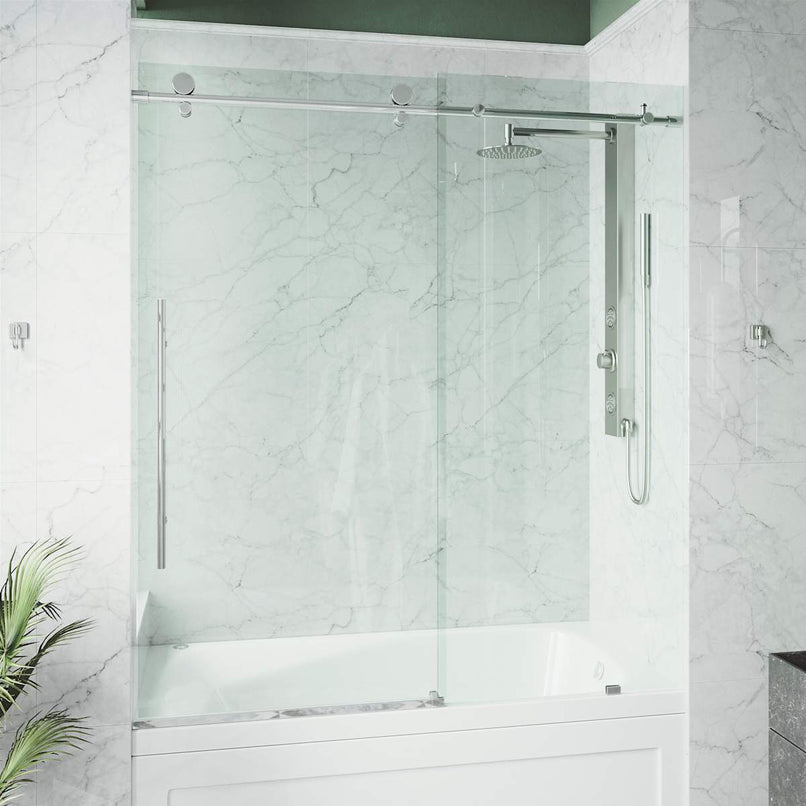 Elan E-Class 66" High x 60" Wide Sliding Frameless Tub Door with Clear Glass - image 20