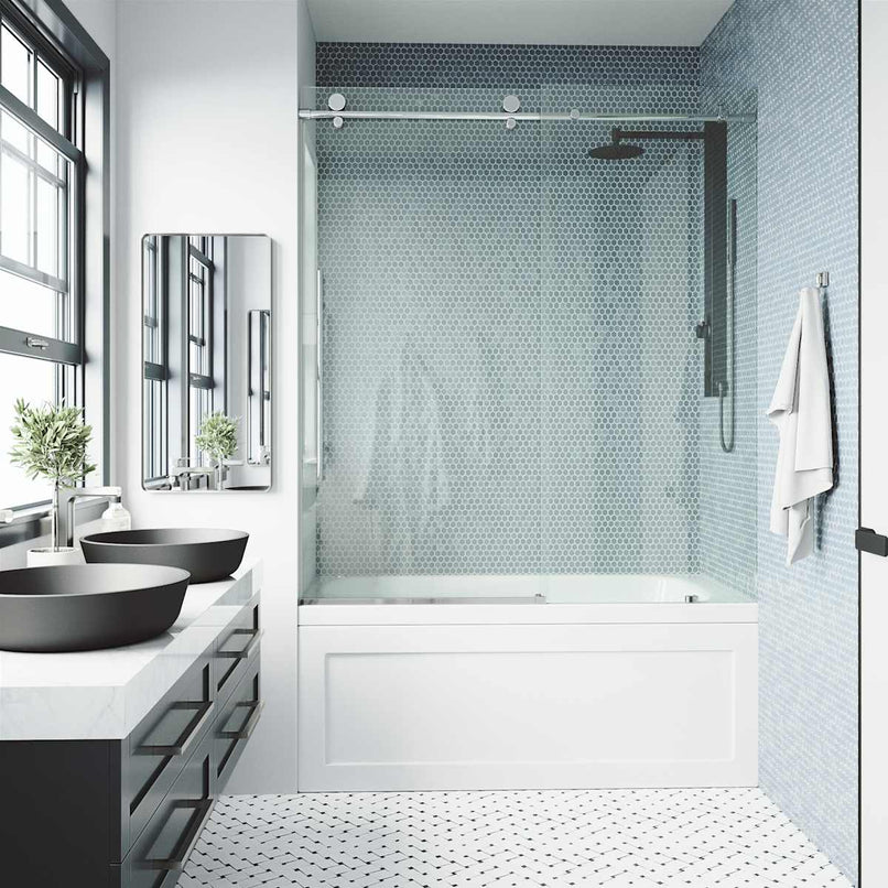 Elan E-Class 66" High x 60" Wide Sliding Frameless Tub Door with Clear Glass - image 21
