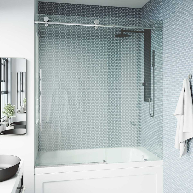 Elan E-Class 66" High x 60" Wide Sliding Frameless Tub Door with Clear Glass - image 22