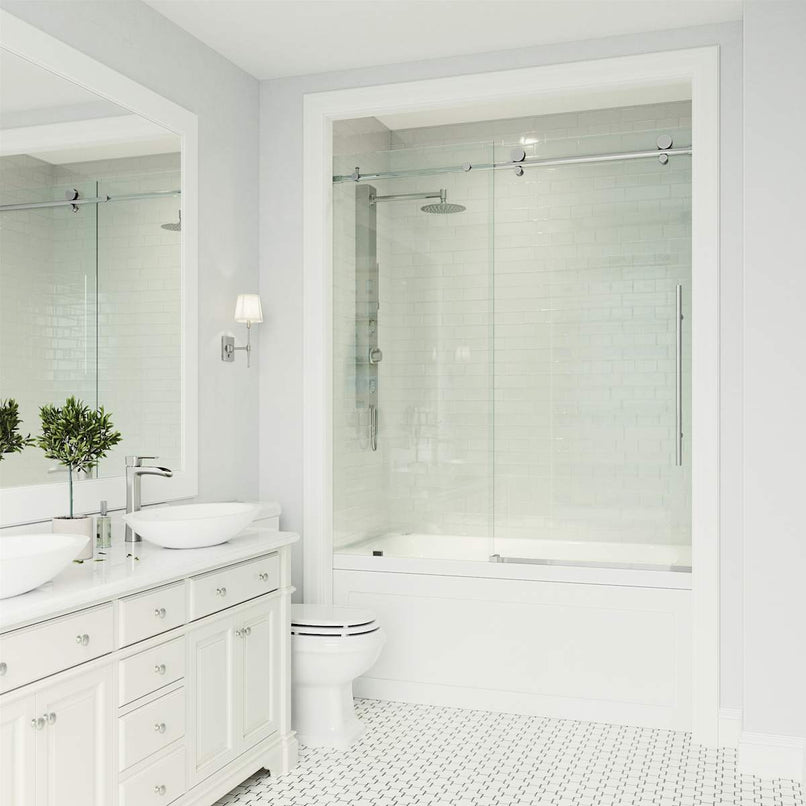Elan E-Class 66" High x 60" Wide Sliding Frameless Tub Door with Clear Glass - image 24