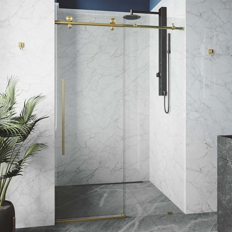 Elan E-Class 76" High x 60" Wide Sliding Frameless Shower Door with Clear Glass - image 2