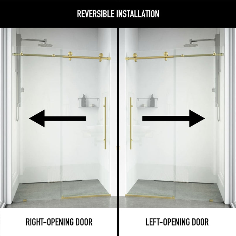 Elan E-Class 76" High x 60" Wide Sliding Frameless Shower Door with Clear Glass - image 4