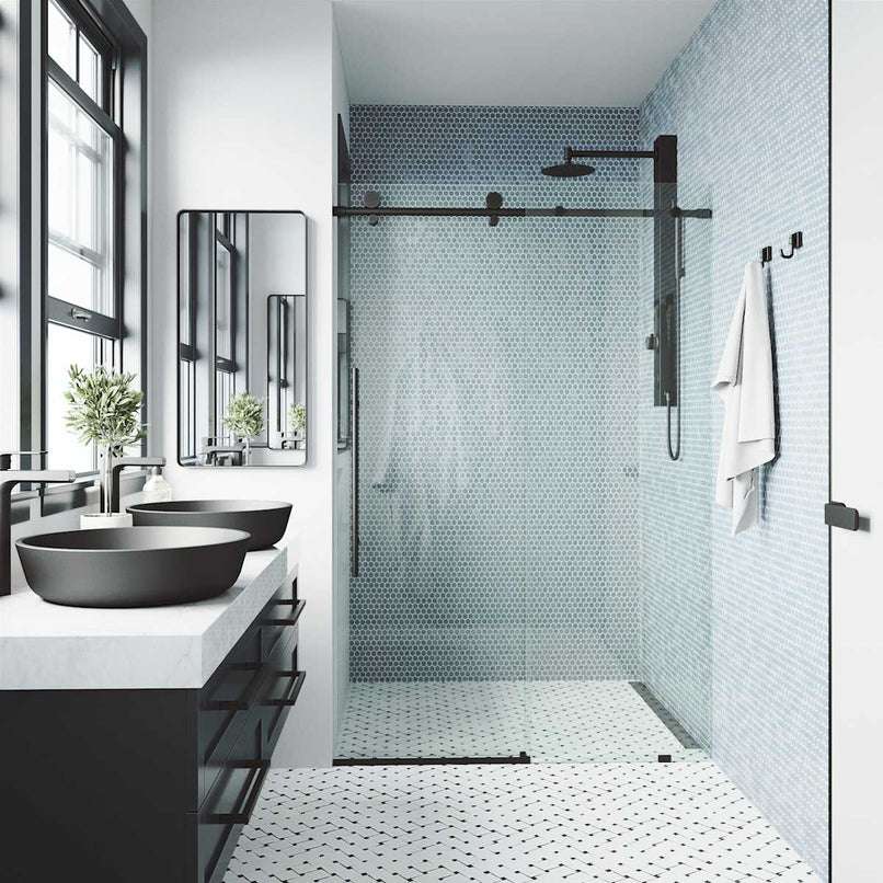 Elan E-Class 76" High x 60" Wide Sliding Frameless Shower Door with Clear Glass - image 29
