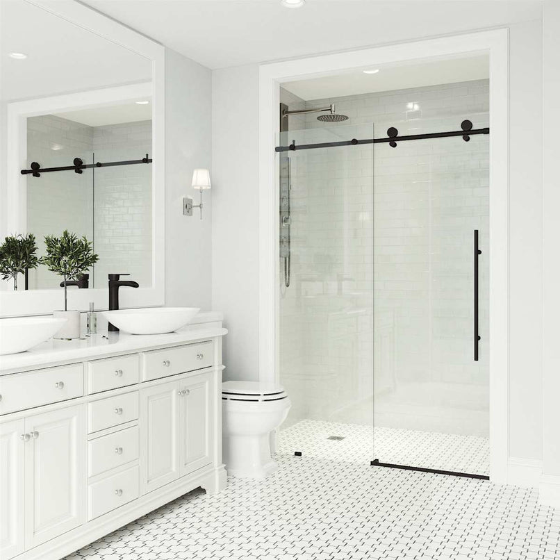 Elan E-Class 76" High x 64" Wide Sliding Frameless Shower Door with Clear Glass - image 15