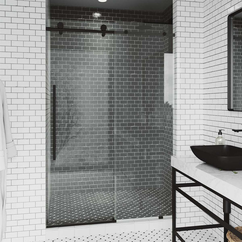 Elan E-Class 76" High x 64" Wide Sliding Frameless Shower Door with Clear Glass - image 16