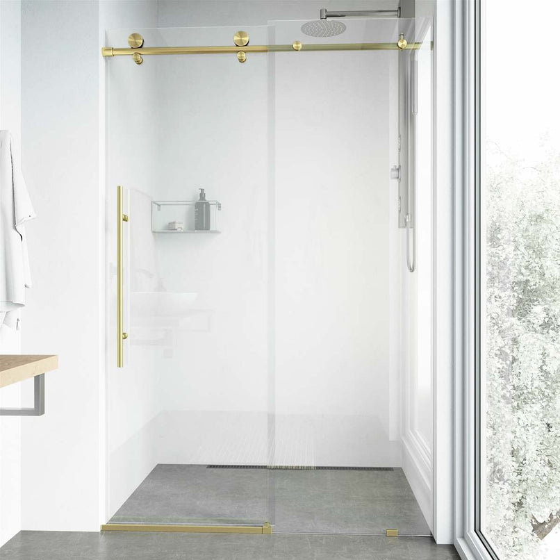 Elan E-Class 76" High x 64" Wide Sliding Frameless Shower Door with Clear Glass - image 26