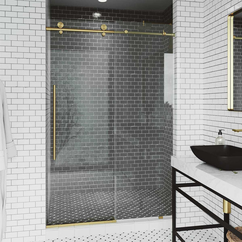 Elan E-Class 76" High x 64" Wide Sliding Frameless Shower Door with Clear Glass - image 28