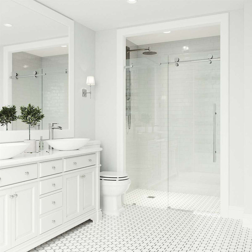 Elan E-Class 76" High x 68" Wide Sliding Frameless Shower Door with Clear Glass - image 23