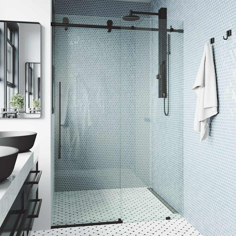 Elan E-Class 76" High x 68" Wide Sliding Frameless Shower Door with Clear Glass - image 30