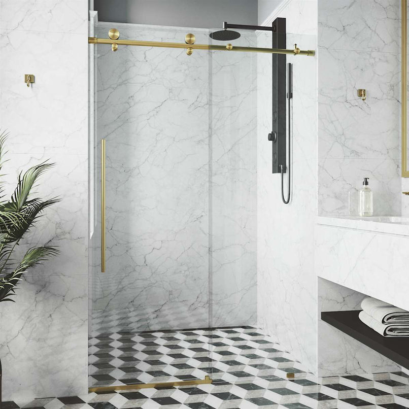 Elan E-Class 76" High x 72" Wide Sliding Frameless Shower Door with Clear Glass - image 2
