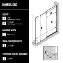 Elan E-Class 76" High x 72" Wide Sliding Frameless Shower Door with Clear Glass - image 3