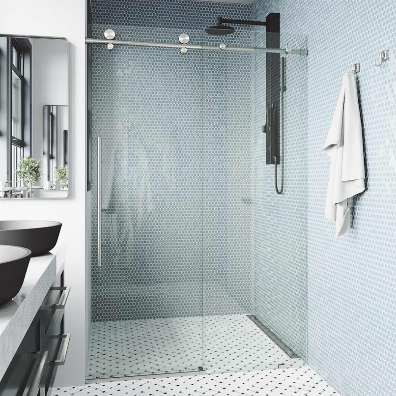 Elan E-Class 76" High x 72" Wide Sliding Frameless Shower Door with Clear Glass - image 16