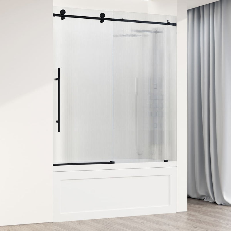 Elan E-Class 66" High x 60" Wide Sliding Frameless Tub Door with Patterned Glass - image 2