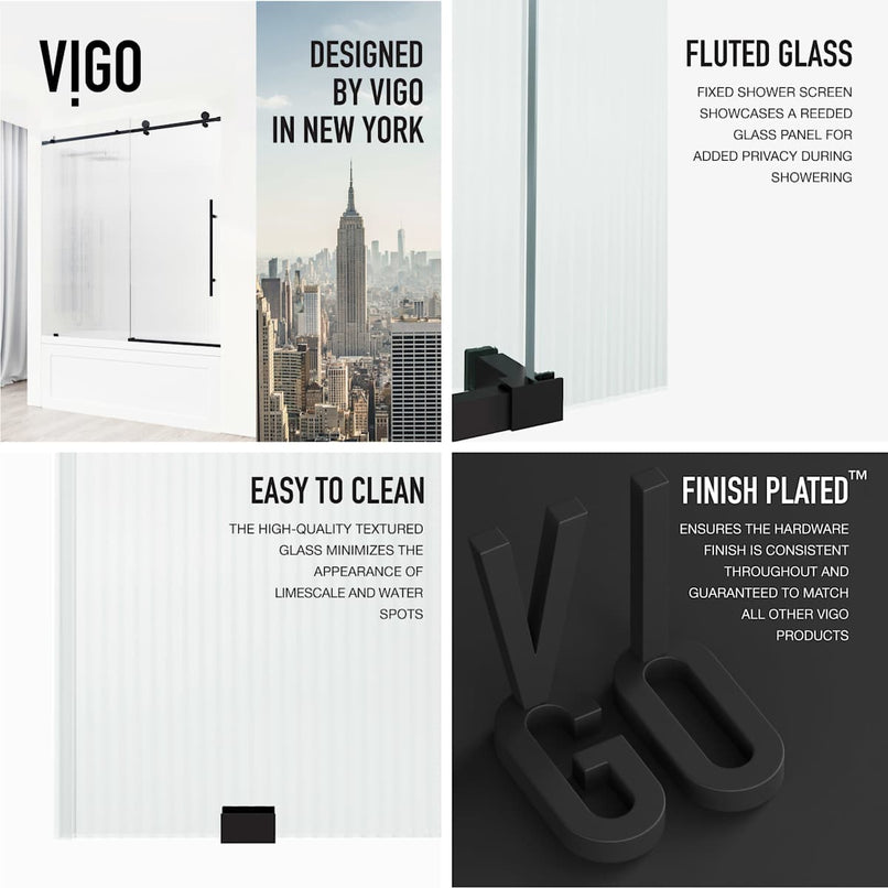 Elan E-Class 66" High x 60" Wide Sliding Frameless Tub Door with Patterned Glass - image 5