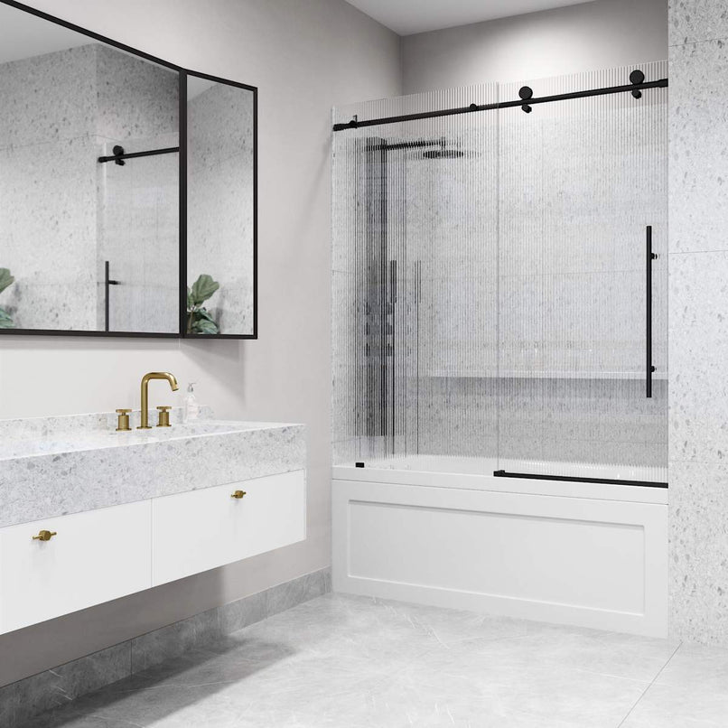 Elan E-Class 66" High x 60" Wide Sliding Frameless Tub Door with Patterned Glass - image 8