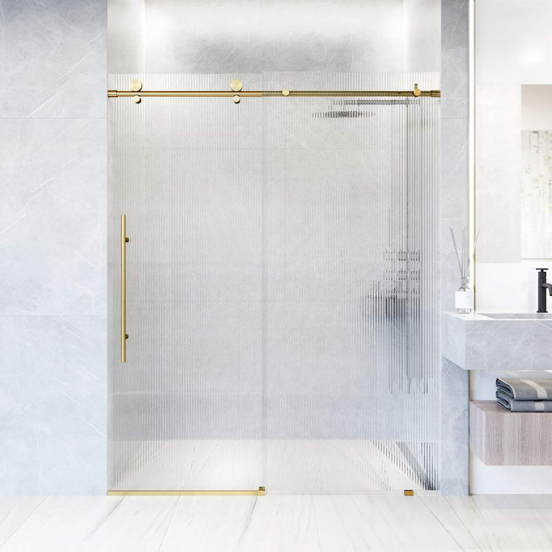 Elan E-Class 76" High x 60" Wide Sliding Frameless Shower Door with Patterned Glass - image 6