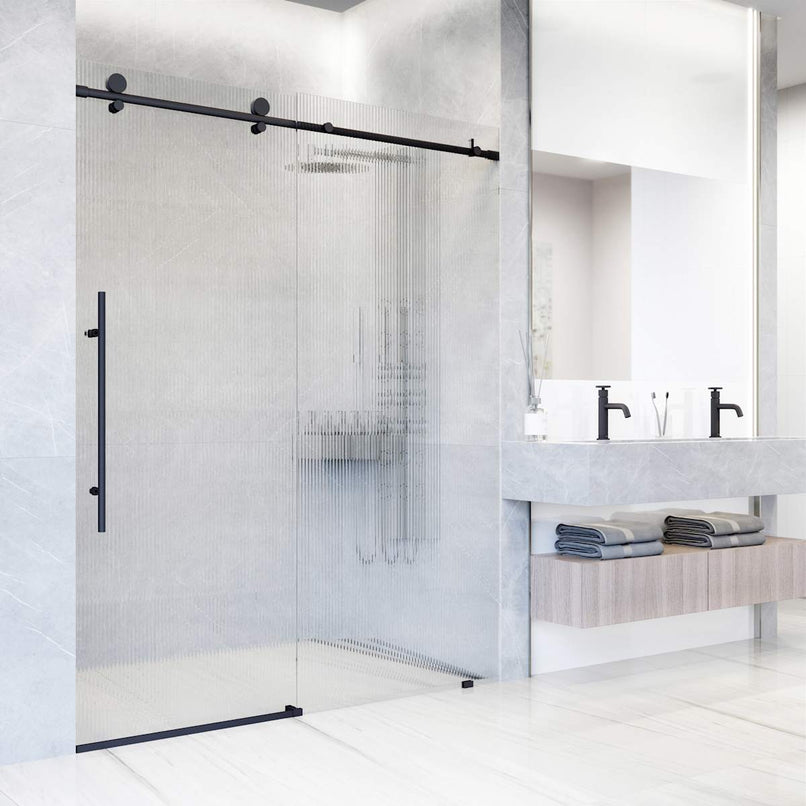 Elan E-Class 76" High x 60" Wide Sliding Frameless Shower Door with Patterned Glass - image 18