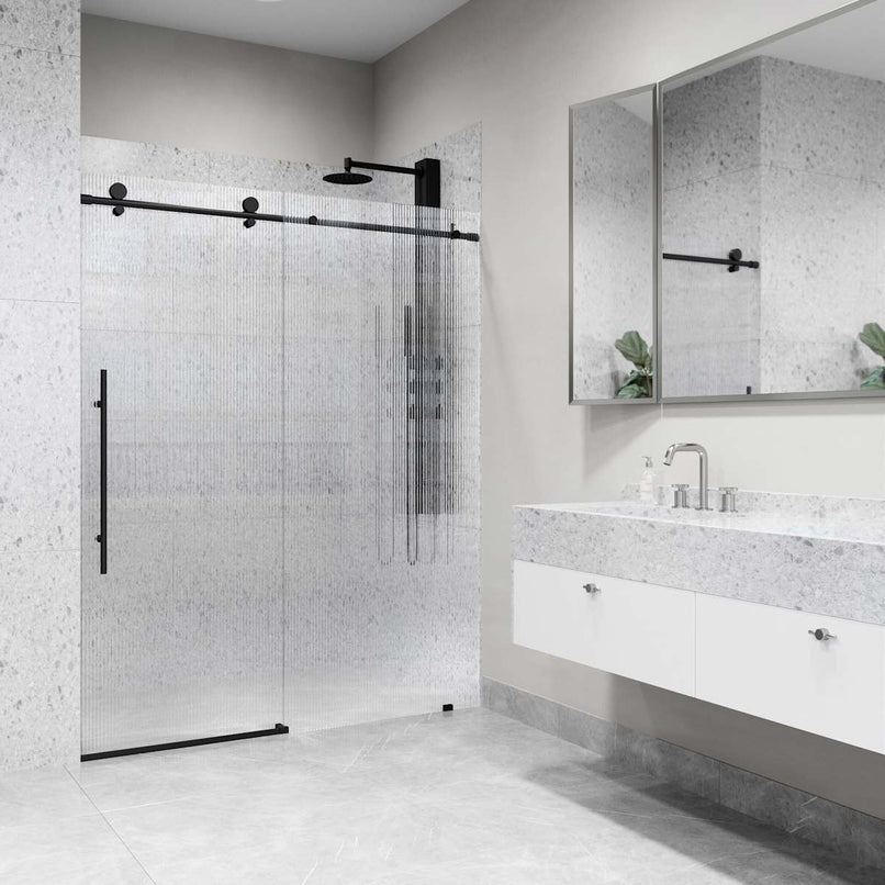 Elan E-Class 76" High x 60" Wide Sliding Frameless Shower Door with Patterned Glass - image 19
